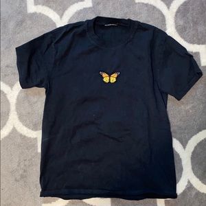 Brandy Melville Black Butterfly T-shirt